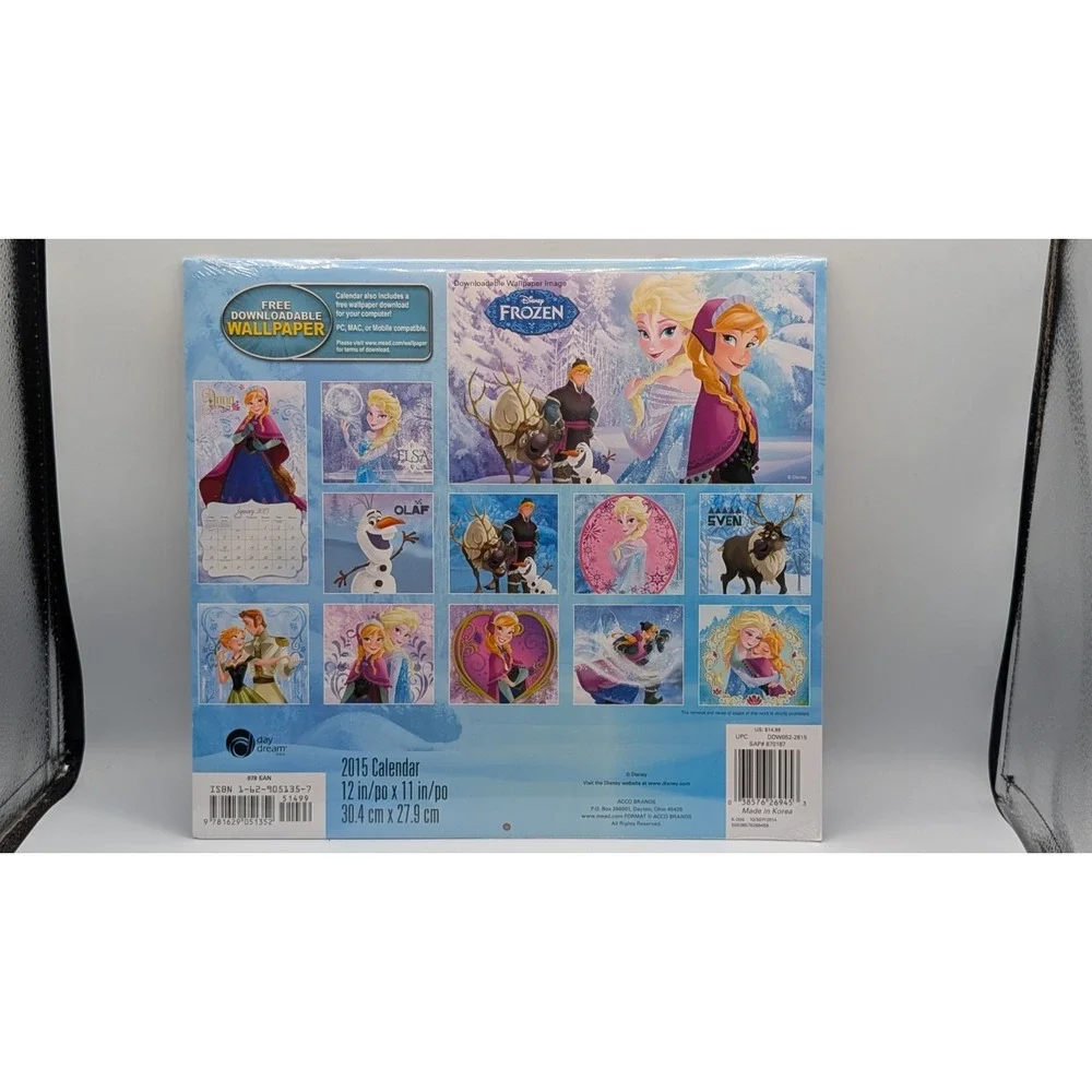 Disney Frozen 2015 Calendar 16 Month Bonus Downloadable Wallpaper (Sealed)